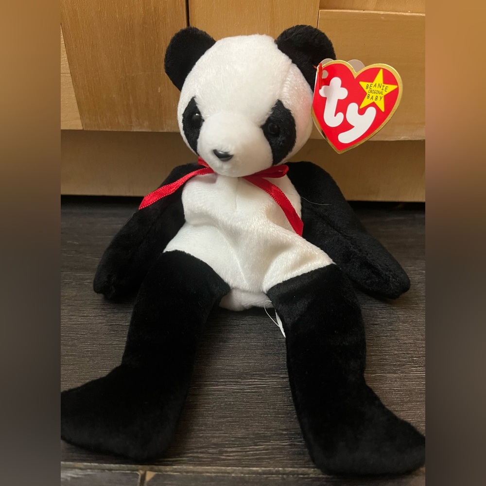 vintage 1998 Ty Beanie Babies Fortune Panda Bear